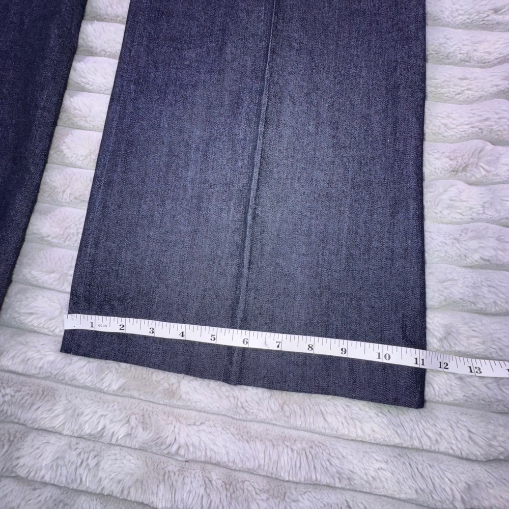 Sandro Womens 12 Chambray Wide Leg Trouser Pants Dark Wash High Rise Stretch - Picture 4 of 16